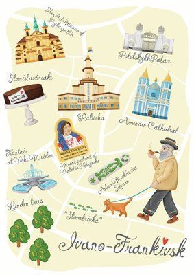 Листівка &ldquo;Ivano-Frankivsk map&rdquo; 10079 фото