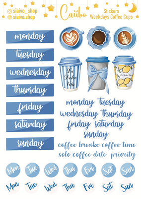 Weekdays coffee cups 20280 фото