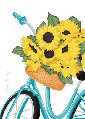 Листівка "Sunflowers & bicycle" 10027 фото